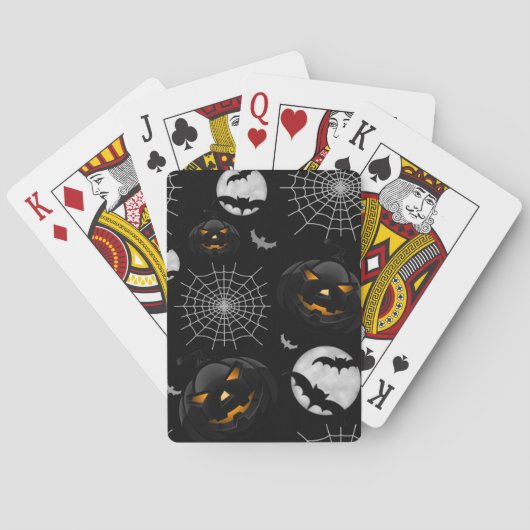 Spooky Dark Halloween Pattern Spielkarten (Rückseite)