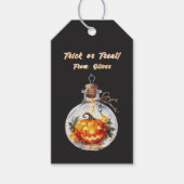 Spooky Dark Magic Jack O Lantern Pumpkin Bottle Geschenkanhänger (Vorderseite)