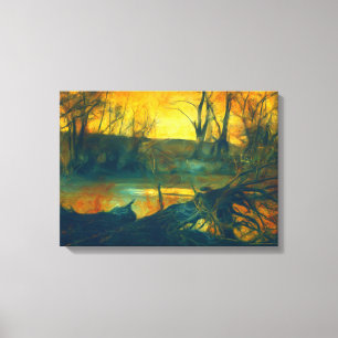 Spooky Dark Swamp Wall Art Leinwanddruck