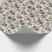 Spooky Day of the Dead Sugar Skulls Muster Geschenkpapier (Ecke)