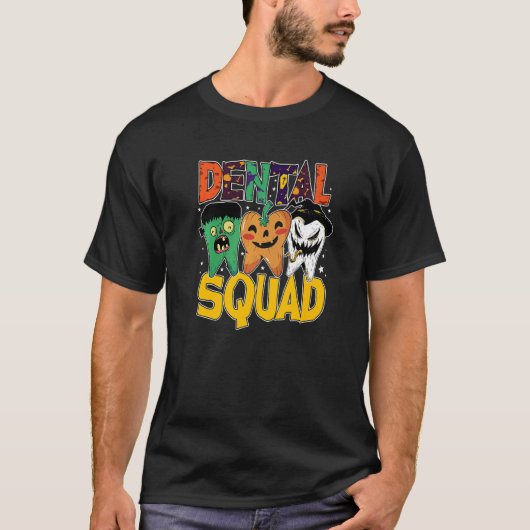 Spooky Dental Assistant Dental Squad Halloween Den T-Shirt (Vorderseite)