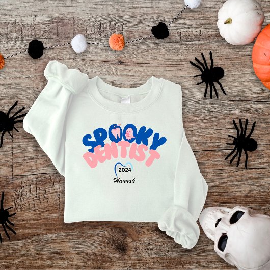 Spooky Dentist Personalisierter Name Halloween-Ges Sweatshirt