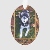 Spooky der Husky-Welpe Ornament (Rückseite)