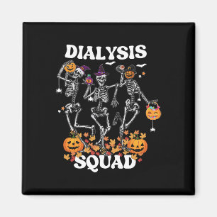 Spooky Dialysis Squad Nurse Skeleton Tanzdialekt Magnet