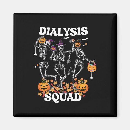 Spooky Dialysis Squad Nurse Skeleton Tanzdialekt Magnet (Vorne)