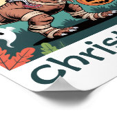 Spooky Dino Rider - Skelett auf Mummy T-Rex Poster (Ecke)