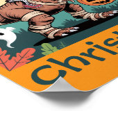 Spooky Dino Rider - Skelett auf Mummy T-Rex Poster (Ecke)