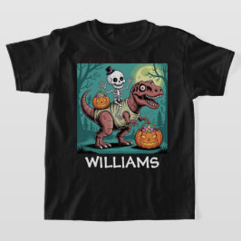 Spooky Dino Rider - Skelett auf Mummy T-Rex T-Shirt