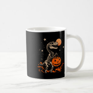 Spooky Dinosaur Skeleton Beängstigend Pumpkin Moon Kaffeetasse