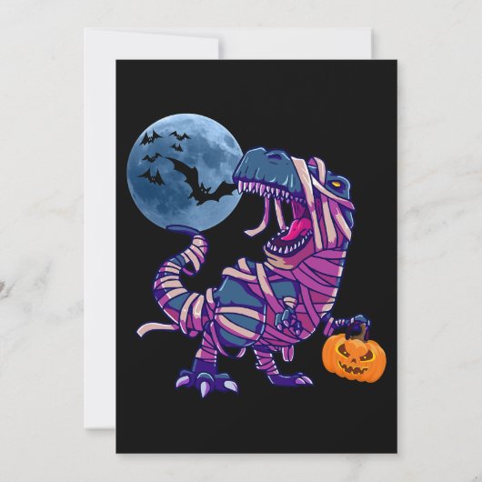 Spooky Dinosaurier Halloween Dinosaurier TRex mit  Einladung (Rückseite)