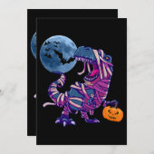 Spooky Dinosaurier Halloween Dinosaurier TRex mit  Einladung (Vorne/Hinten)