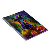 Spooky Doberman Hund Halloween Hexe und Pumpkin Notizblock (Rechte Seite)