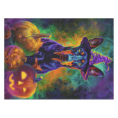 Spooky Doberman Hund Halloween Hexe und Pumpkin Tischdecke (Vorderseite (Horizontal))