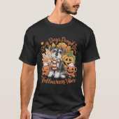 Spooky Dog Day Pumpkin Glow Halloween Vibes & fun T-Shirt (Vorderseite)