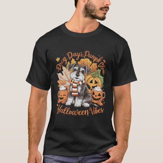 Spooky Dog Day Pumpkin Glow Halloween Vibes & fun T-Shirt (Vorderseite)
