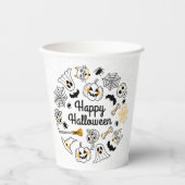 Spooky Doodle Halloween Paper Cups Pappbecher (Vorderseite)