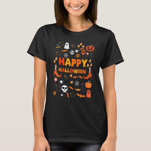 Spooky Doodles Halloween Costume Autumn Pumpkin Ch T-Shirt (Vorderseite)
