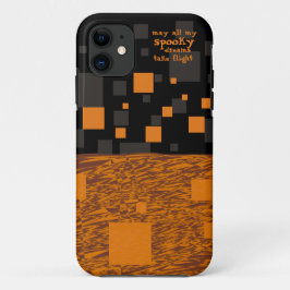 Spooky Dreams Halloween Orange Black Squares Grau Case-Mate iPhone Hülle
