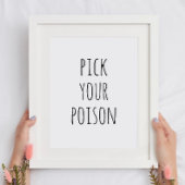 Spooky Drink Bar Halloween | Schwarz-Weiß-Gift Poster