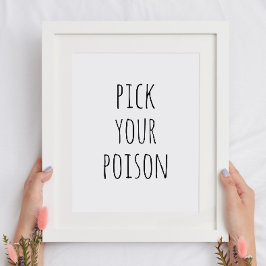 Spooky Drink Bar Halloween | Schwarz-Weiß-Gift Poster