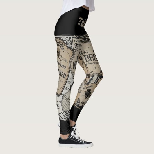 Spooky Drinks Labels Halloween, Hexenmeister Leggings (Rechts)