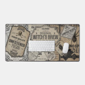 Spooky Drinks Labels Halloween, Hexenmeister Schreibtischunterlage (Tastatur & Maus)