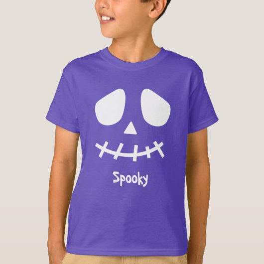 Spooky Dual White Face Front und Back Halloween T-Shirt (Vorderseite)