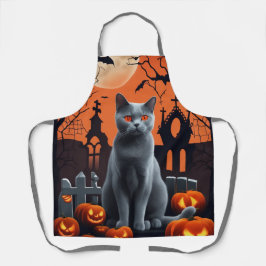 Spooky Eerie Spuk Horror Halloween Cat Schürze