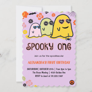 Spooky ein erster Geburtstag Einladung