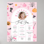 Spooky Ein Halloween Geburtstag rosa Foto Mileston Poster (Vorne)