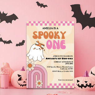 Spooky ein niedlicher Geist Pink Mädchen ersten Ge Einladung