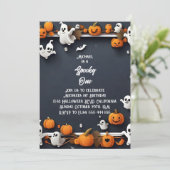Spooky ein Niedliches Halloween erster Geburtstag Einladung (Stehend Vorderseite)