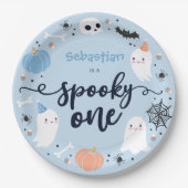 Spooky Ein Niedliches Halloween Ghost 1. Geburtsta Pappteller (Vorderseite)