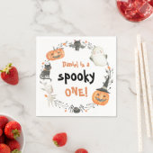 Spooky Ein Niedliches Halloween Ghost 1. Geburtsta Serviette (Beispiel)