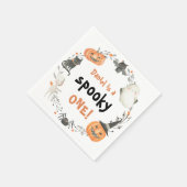 Spooky Ein Niedliches Halloween Ghost 1. Geburtsta Serviette (Ecke)