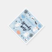Spooky Ein Niedliches Halloween Ghost 1. Geburtsta Serviette (Ecke)