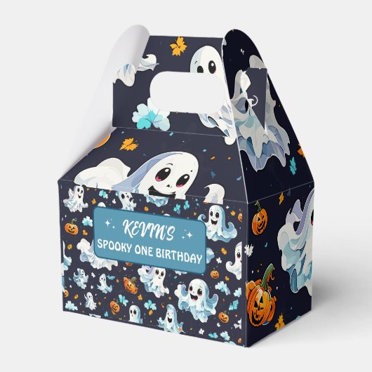 Spooky ein niedliches Halloween Kindergeburtstag G Geschenkschachtel (Rückseite)