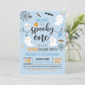 Spooky Einladung zum Geburtstag - Junge (blau) (Stehend Vorderseite)