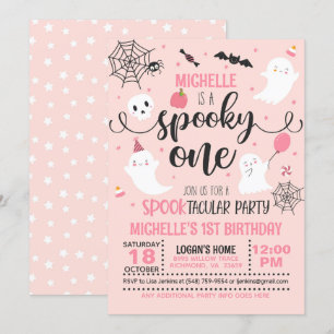 Spooky Einladung zum Geburtstag - Mädchen (pink)