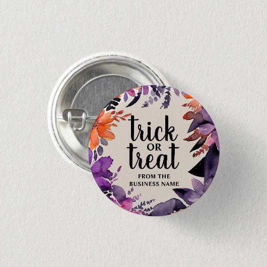 Spooky Elegance Halloween Blumenzeremonie Button (Vorne & Hinten)