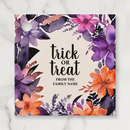 Spooky Elegance Halloween Blumenzeremonie Geschenkanhänger (Vorderseite)