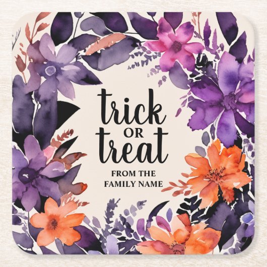 Spooky Elegance Halloween Blumenzeremonie Rechteckiger Pappuntersetzer (Vorderseite)