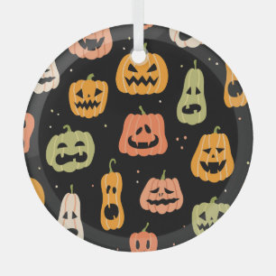 Spooky Elegance: Halloween Pumpkin Art Ornament Aus Glas