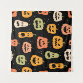 Spooky Elegance: Halloween Pumpkin Art Wandteppich (Vorderseite (Horizontal))