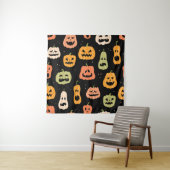 Spooky Elegance: Halloween Pumpkin Art Wandteppich (Beispiel)