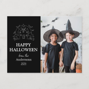 Spooky Elegant Halloween Family One Foto Feiertagspostkarte