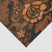 Spooky Elegant Orange Hallloween Skull auf Damask Seidenpapier (Ausschnitt)