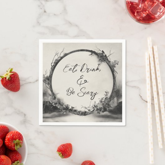 Spooky essen Drink Beängstigend Halloween Serviette (Beispiel)