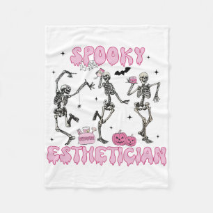 Spooky Esthetician Halloween Skeleton Hauttherapie Fleecedecke