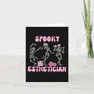 Spooky Esthetician Halloween Skeleton Hauttherapie Karte